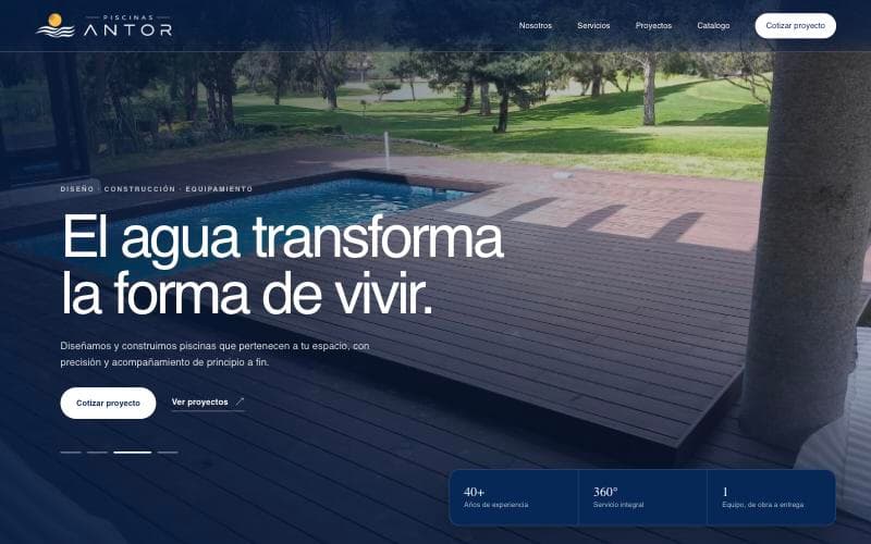Screenshot of the system built for Piscinas Antor